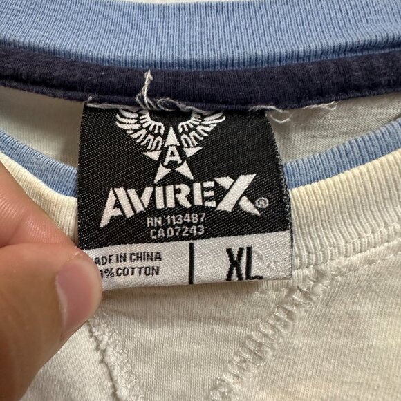 Y2K Avriex Men's Skater T-shirt White Embroidered XL Hip Hop Baggy - Picture 4 of 8